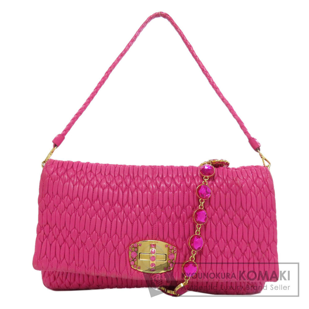 Miu Miu One Shoulder Hobo Matelasse Shoulder Bag Calfskin